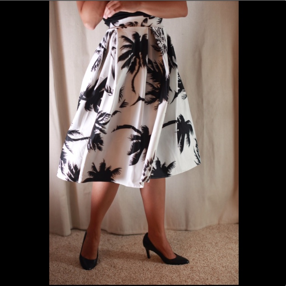 Palm Tree Scuba peplum skirt